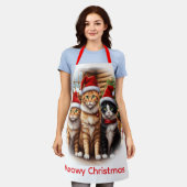 Kerstmis met Mooie Kittens Schort (Gedragen)