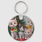 Kerstmis met Mooie Kittens Sleutelhanger (Achterkant)