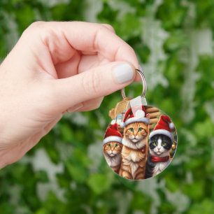 Kerstmis met Mooie Kittens Sleutelhanger