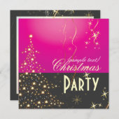 Kerstmis met mousserende kerstboom/feestuitnodigin kaart (Voorkant / Achterkant)