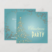 Kerstmis met mousserende kerstboom/feestuitnodigin kaart (Voorkant / Achterkant)