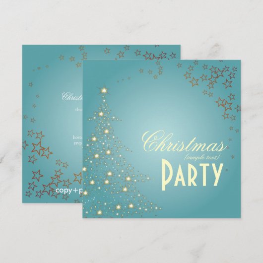 Kerstmis met mousserende kerstboom/feestuitnodigin kaart (Voorkant / Achterkant)