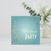 Kerstmis met mousserende kerstboom/feestuitnodigin kaart (Staand voorkant)