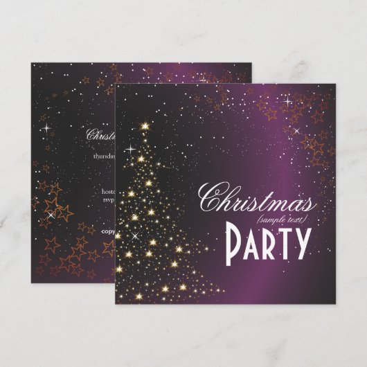 Kerstmis met mousserende kerstboom/feestuitnodigin kaart (Voorkant / Achterkant)