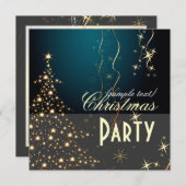 Kerstmis met mousserende kerstboom/feestuitnodigin kaart (Voorkant / Achterkant)