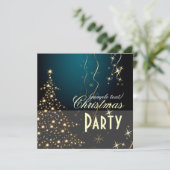 Kerstmis met mousserende kerstboom/feestuitnodigin kaart (Staand voorkant)