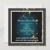 Kerstmis met mousserende kerstboom/feestuitnodigin kaart (Achterkant)