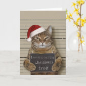 Kerstmis met Mugshot Kat Kaart (Gele Bloem)