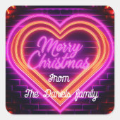 Kerstmis met neon - Persoonlijk Vierkante Sticker (Voorkant)