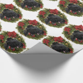 Kerstmis met Newf Black Cadeaupapier (Hoek)