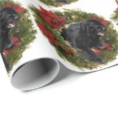 Kerstmis met Newf Black Cadeaupapier (Rol Hoek)