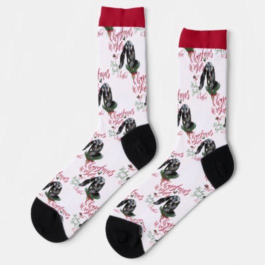 Kerstmis met Nubian Baby Goat Wishes Sokken (Links)