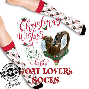 Kerstmis met Nubian Twins Baby Goat Wishes Sokken