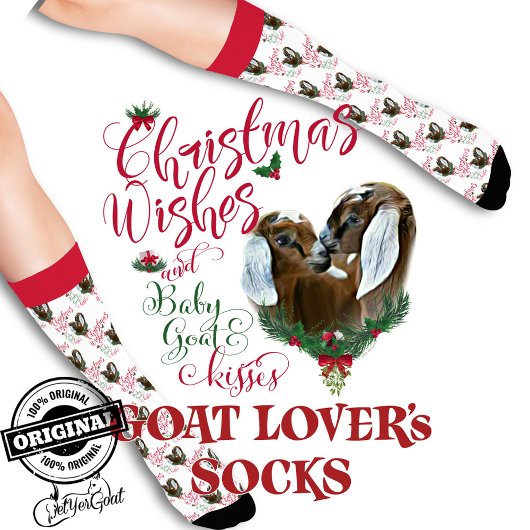 Kerstmis met Nubian Twins Baby Goat Wishes Sokken