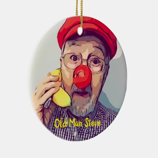 Kerstmis met Old Man Steve Keramisch Ornament (Rechts)