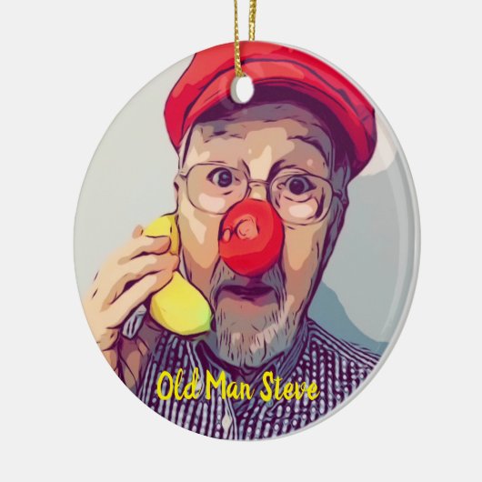 Kerstmis met Old Man Steve Keramisch Ornament (Links)