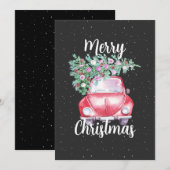 Kerstmis met oldtimer auto's feestdagenkaart (Voorkant / Achterkant)