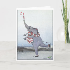 Kerstmis met olifant-vakantiekaart feestdagen kaart