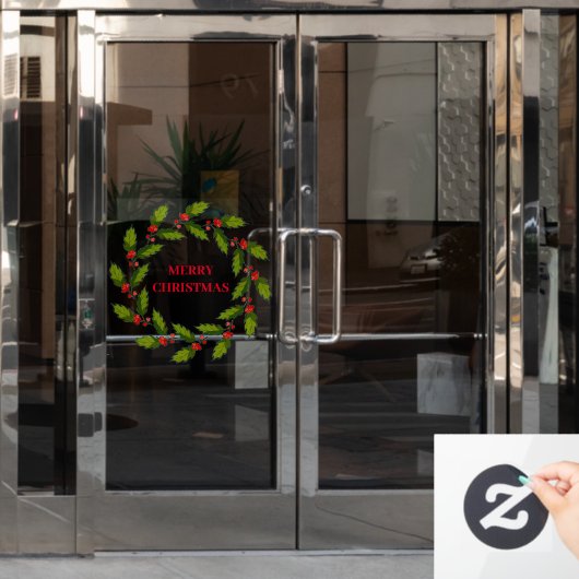 Kerstmis met ontwerpvenster raamsticker (Kantoordeur)