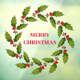 Kerstmis met ontwerpvenster raamsticker