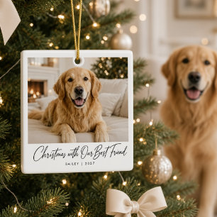 Kerstmis Met Onze Beste Vriend Gepersonaliseerde H Keramisch Ornament