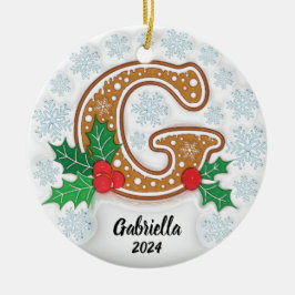 Kerstmis met op maat gemaakte letter G Keramisch Ornament