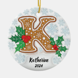 Kerstmis met op maat gemaakte naam Letter K Keramisch Ornament