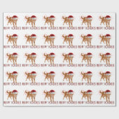 Kerstmis met Oranje tablet met roze sneeuwvlok Cadeaupapier (Vlak)