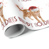 Kerstmis met Oranje tablet met roze sneeuwvlok Cadeaupapier (Rol Hoek)