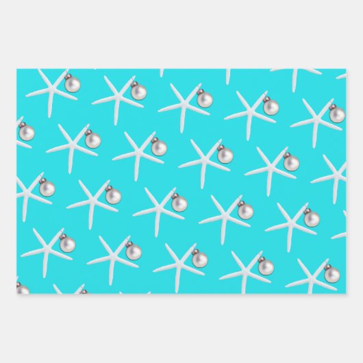 Kerstmis met Ornament en staarten Inpakpapier Vel (Voorkant)