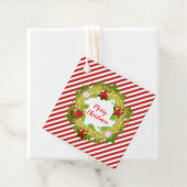 Kerstmis met Ornamenten en rode strepen Bedankjes Labels (In situ)