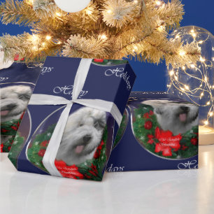Kerstmis met Oud-Engelse Herdershond Cadeaupapier