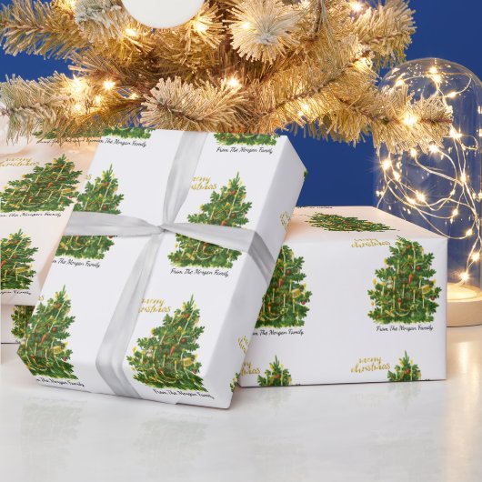 Kerstmis met Oude Dennnenboom Cadeaupapier (Feestdagen)