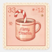 Kerstmis met Oude Heete Chocolade Vierkante Sticker (Voorkant)