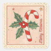 Kerstmis met Oude Snoeprietjes Vierkante Sticker (Voorkant)