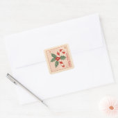 Kerstmis met Oude Snoeprietjes Vierkante Sticker (Envelop)