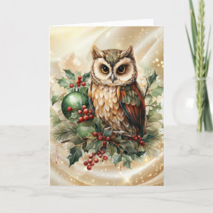 Kerstmis met Oude Uil Feestdagen Kaart