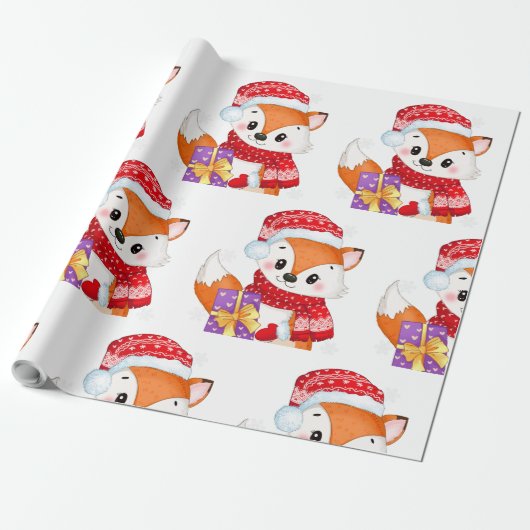 Kerstmis met Paarse cadeau Cadeaupapier (Uitgerold)