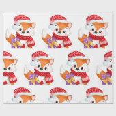 Kerstmis met Paarse cadeau Cadeaupapier (Vlak)