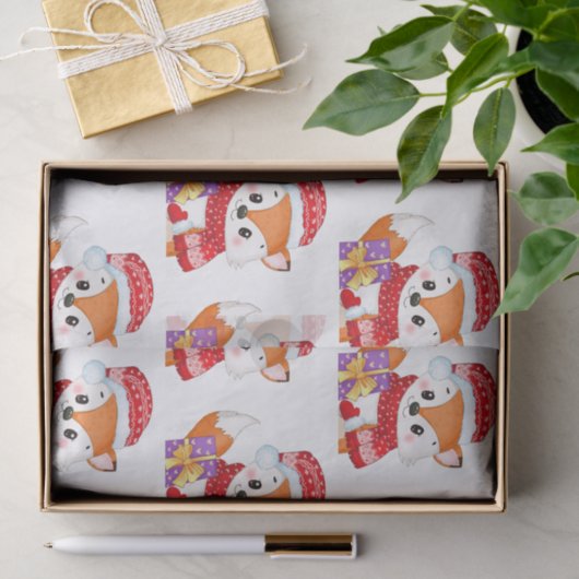 Kerstmis met Paarse cadeau Tissuepapier (Geschenk)