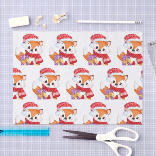 Kerstmis met Paarse cadeau Tissuepapier (Craft)