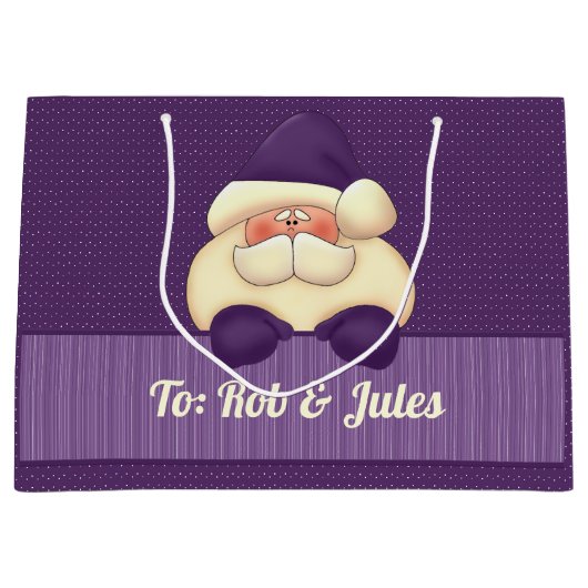 Kerstmis met Paarse kerststaren en poolstaarten Large Cadeautasje (Voorkant)