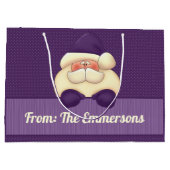 Kerstmis met Paarse kerststaren en poolstaarten Large Cadeautasje (Achterkant)