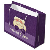 Kerstmis met Paarse kerststaren en poolstaarten Large Cadeautasje (Voorkant Gekanteld)