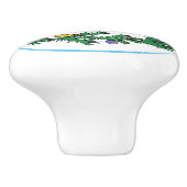 kerstmis met Paarse voedingskraker keramiek Keramische Knop (Zijkant)