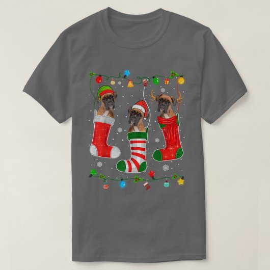 Kerstmis met Pajama Lights Boer Dog Puppy Lover T-shirt (Design voorkant)