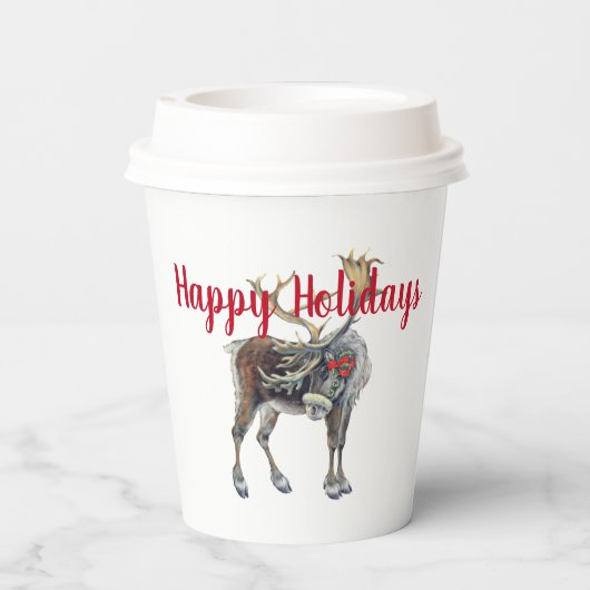 Kerstmis met  papieren bekers (Achterkant)