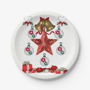 Kerstmis met papieren borden bordje