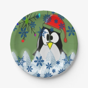 Kerstmis met papieren borden bordje