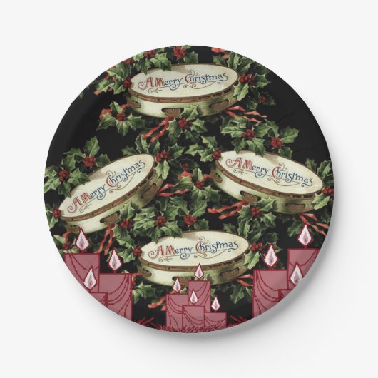 Kerstmis met papieren borden bordje (Voorkant)